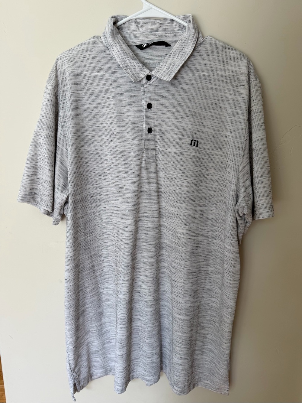 Travis Mathew Men's Grey Stripe Golf Shirt